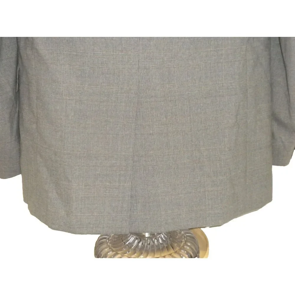 Brooks Brothers Sport Coat Mens 40 Gray Plaid 3 Button Lined Single Vent VTG USA